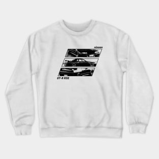 NISSAN SKYLINE GT-R R32 Black 'N White Archive 2 Crewneck Sweatshirt